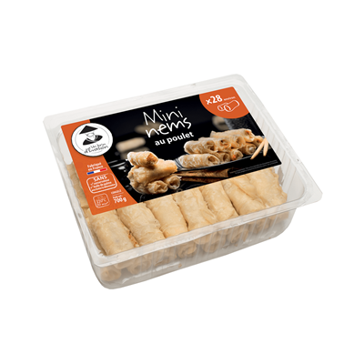 Mini nems au poulet lot de 10 barquettes de 28 x 25g Un brin d'Evasion