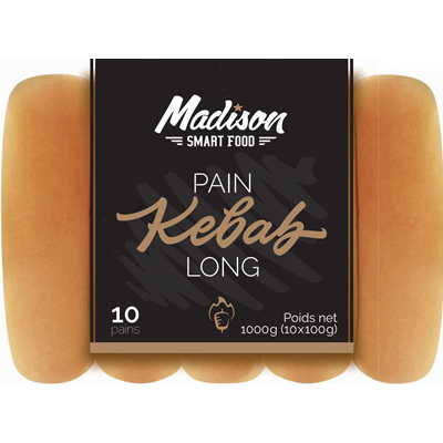 Pain Kebab long lot de 10 sachets de 10 x 100g MADISON
