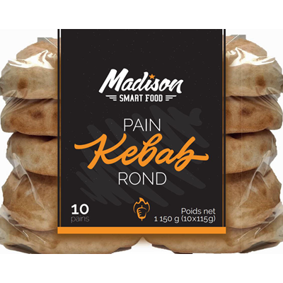 Pain Kebab rond lot de 10 sachets de 10 x 115g MADISON