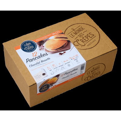 Pancake chocolat noisette lot de 12 boîtes de 12 x 60g Le Monde des Crêpes