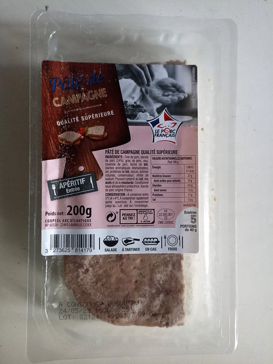 Pâté de campagne lot de 5 x 200g Le porc français