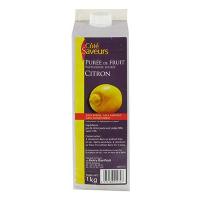 Purée de citron lot de 2 briques de 1 L Côté Saveurs