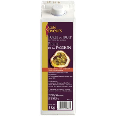 Purée de fruit de la passion lot de 2 briques de 1 L Côté Saveurs