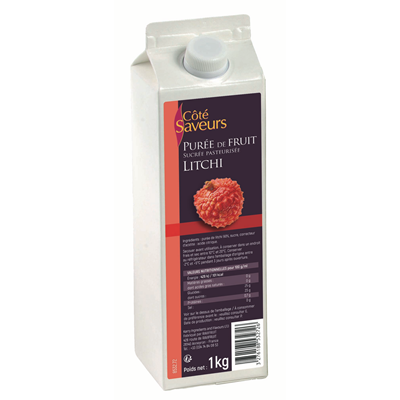 Purée de litchi lot de 2 briques de 1 L Côté Saveurs
