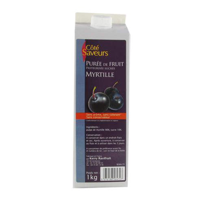Purée de myrtille lot de 2 briques de 1 L Côté Saveurs