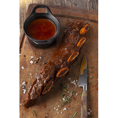 Rib's de bœuf cuit saveur barbecue lot de 4 boîtes de 500g O GUSTE
