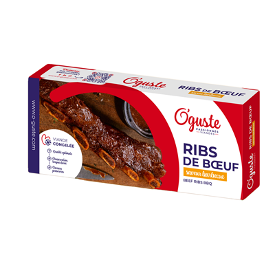 Rib's de bœuf cuit saveur barbecue lot de 4 boîtes de 500g O GUSTE