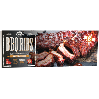Ribs de porc cuit sauce BBQ lot de 4 boîtes de 500g SCALA