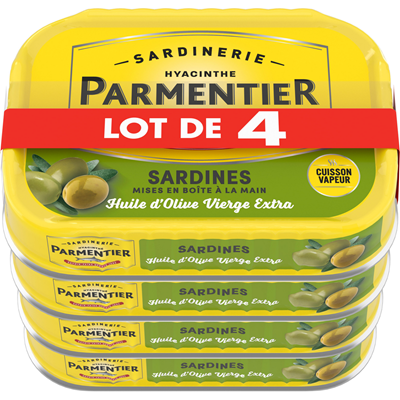 Sardines à l'huile d'olive lot de 4 x 135g Parmentier