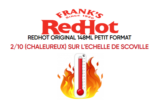 Sauce Redhot originallot de 4 x 148ml FRANK'S