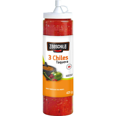 Sauce tres chiles taquera lot de 2 flacons souples de 425g ZAASCHILA