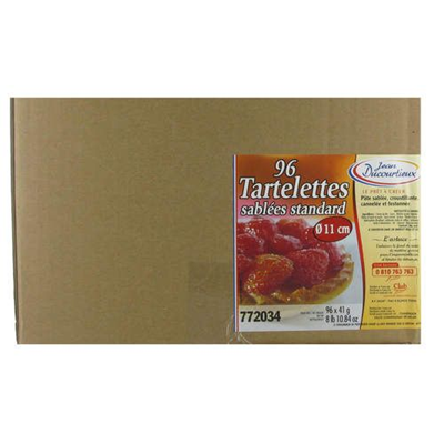 Tartelettes sablées à garnir 11 cm x 96 soit 3.9 kg Jean Ducourtieux