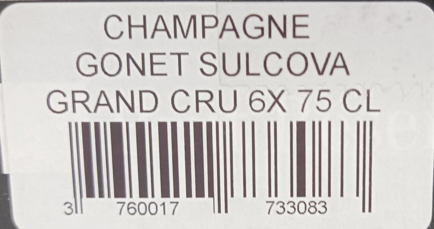 Champagne Brut Grand Cru Blanc de Blancs 6 bouteilles de 75cl GONET SULCOVA