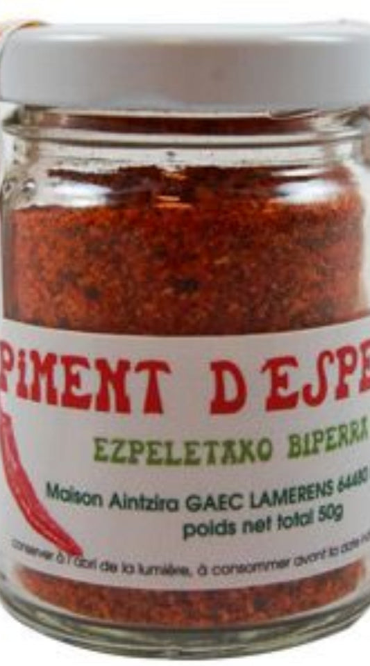Piment d'Espelette lot de 5 pots de 50g Isfi