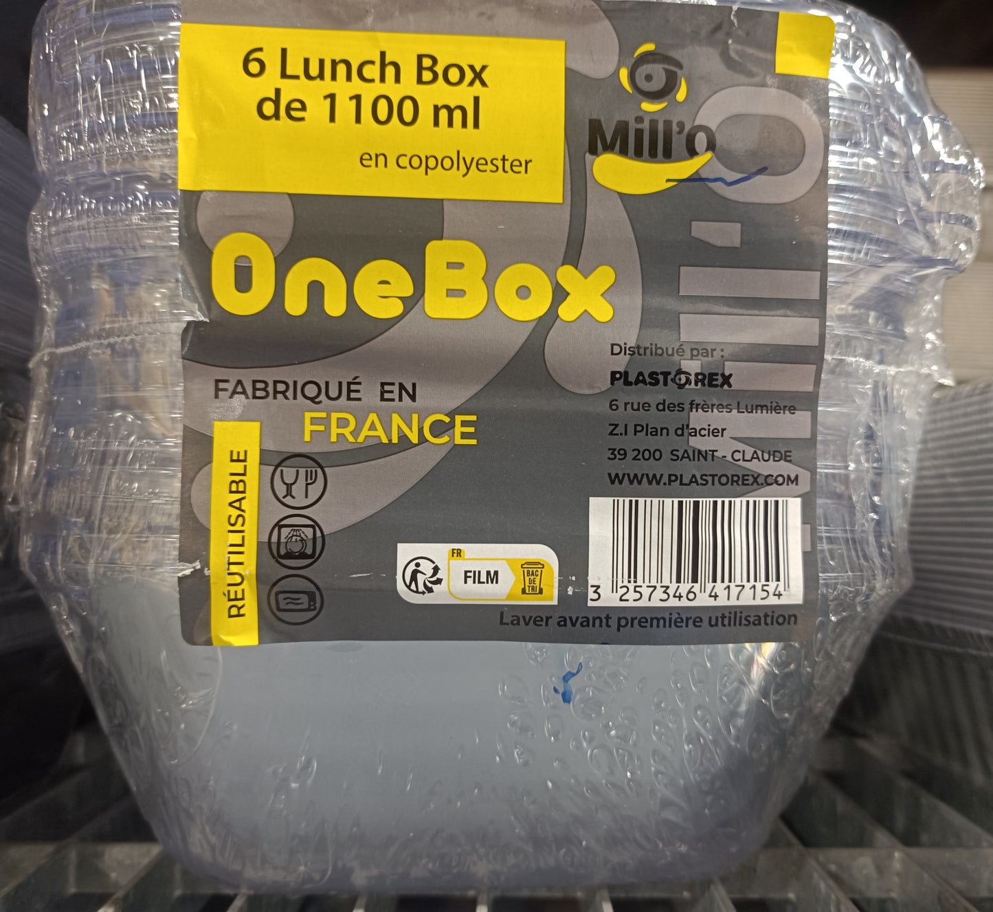 Boîte One box copolyester avec couvercle lot de 6 Plastorex