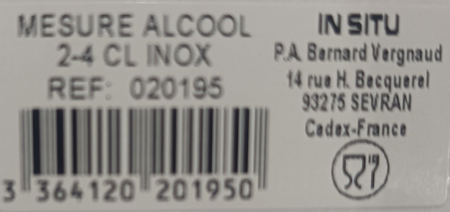 Mesure à alcool inox double 2 cl et 4 cl In Situ