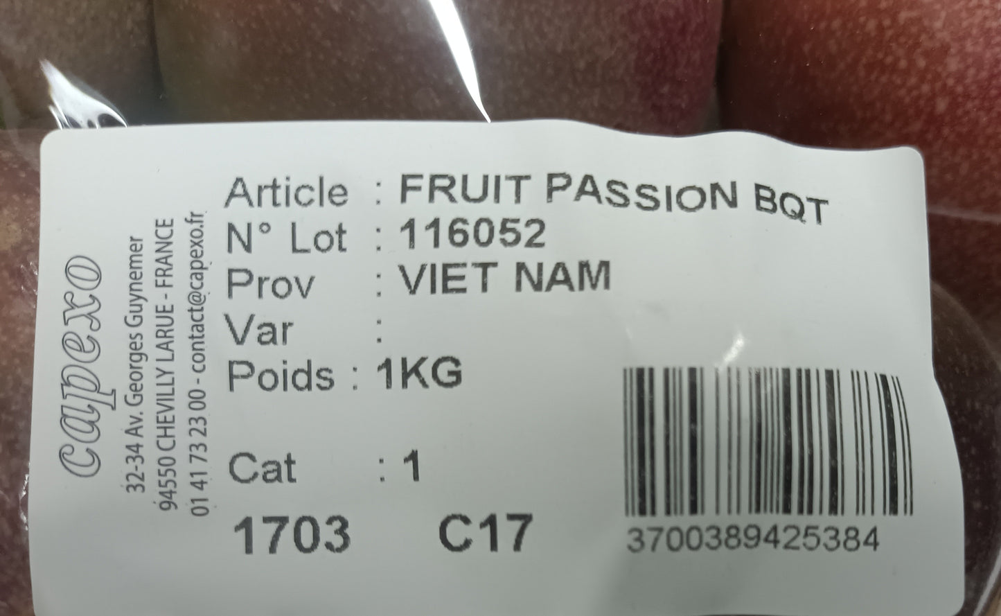 Fruit de la passion catégorie 1 Vietnam 1 kg