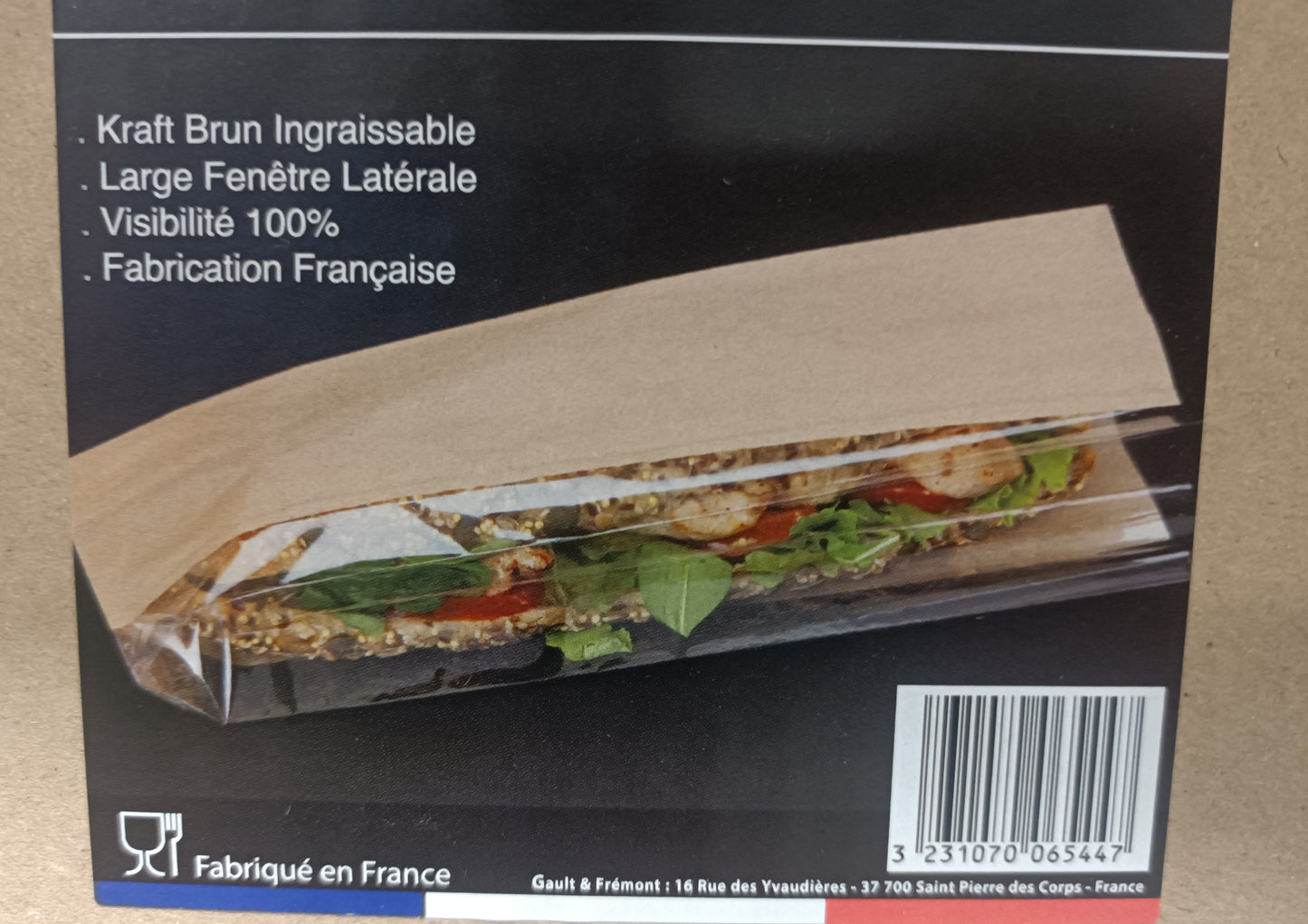 Sac sandwich fenêtre kraft lot de 1000 pièces GAULT ET FREMONT