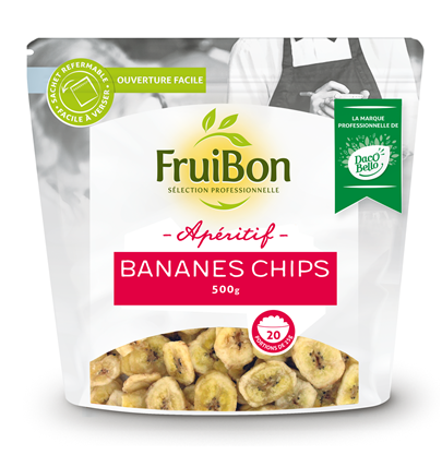 Banane chips lot de 2 sachets de 500g Fruibon