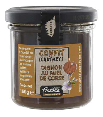 Confit "Chutney" d'oignon au miel de Corse lot de 4 pots de 170g Charles Antona