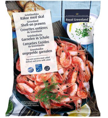 Crevettes nordiques entières cuites MSC lot de 3 sachets de 800g Royal Greenland