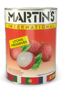 Litchis préservés en boîte lot de 3 x 3/4 Martin's