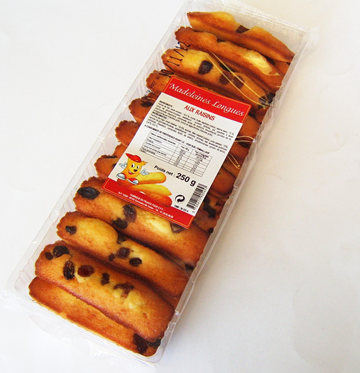 Madeleine longue aux raisins 12 sachets de 250g