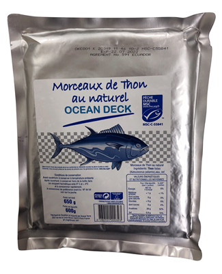 Thon listao au naturel en morceaux  MSC Ocean Deck 600 g