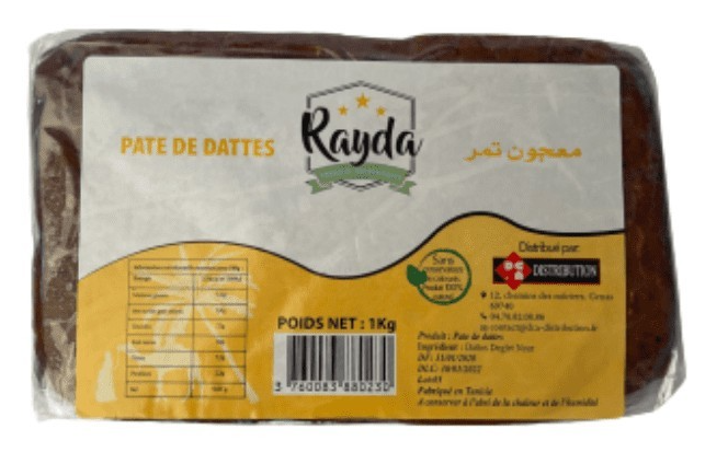 Pâte de dattes lot de 12 boîtes de 1kg Rayda