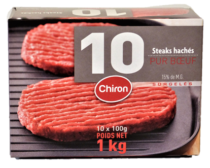 Steak haché 15% MG 10 x 100g UE CHIRON