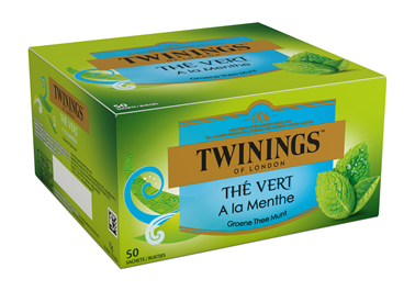 Thé vert à la menthe lot de 2 boîtes de 50 sachets Twinings