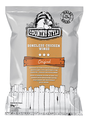 Boneless Wings de poulet sans os halal lot de 3 sachets de 1kg